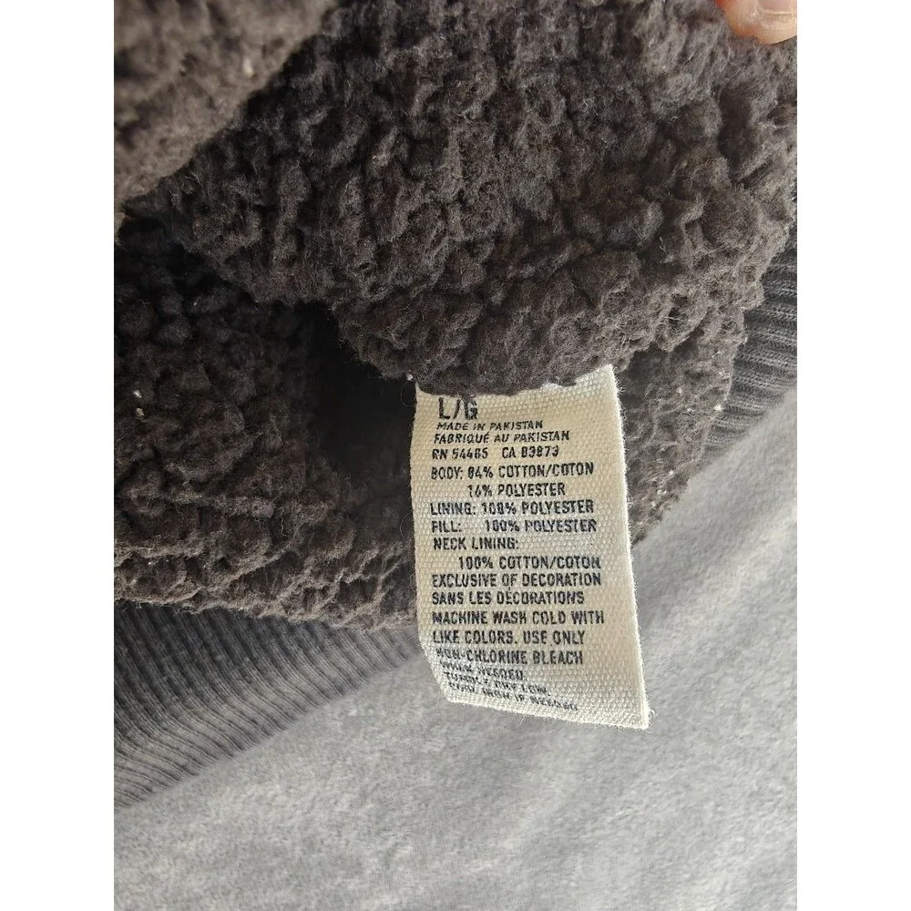 American Eagle Outfitters Sherpa Lined Jacket Mens Large Black Full Zip